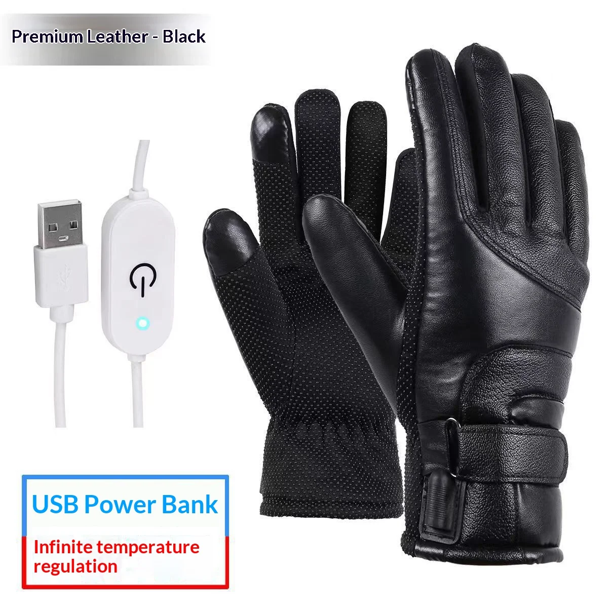 2026 Electric Heated Motorcycle Gloves PU Waterproof Temp Control 3D Heating 12V for EV Riding Wholesale Commercial Use