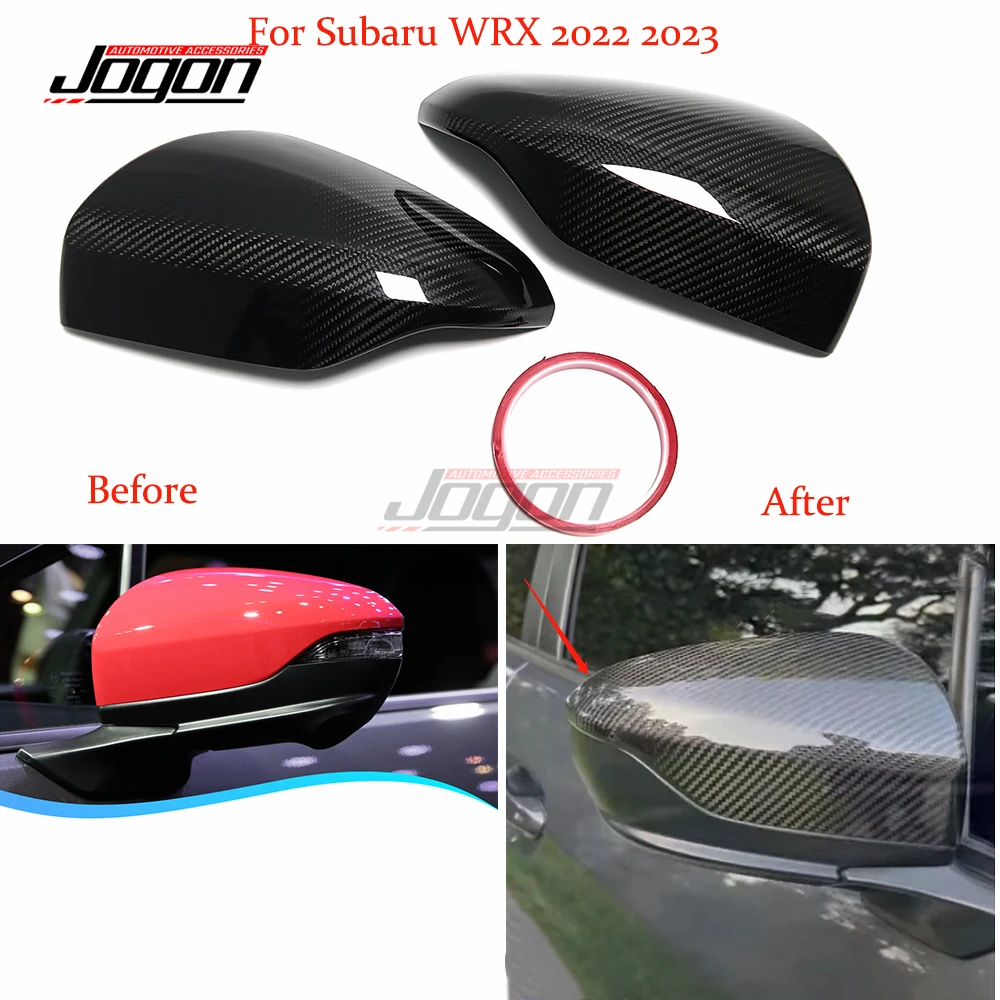 100% Real Carbon Fiber Exterior Side Mirror Caps For Subaru WRX 2022 2023 Car Rer View Side Door Mirror Covers Styling