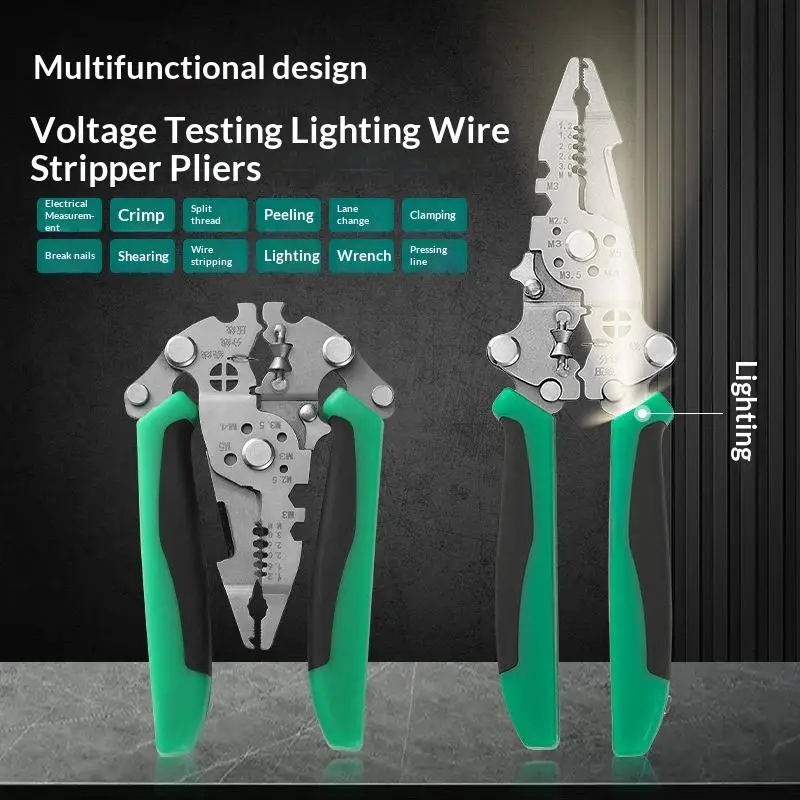1Pcs Foldable Multifunctional Electrician Pliers Wire Stripping Crimping Tool Professional Grade Electric Work Repair Supply