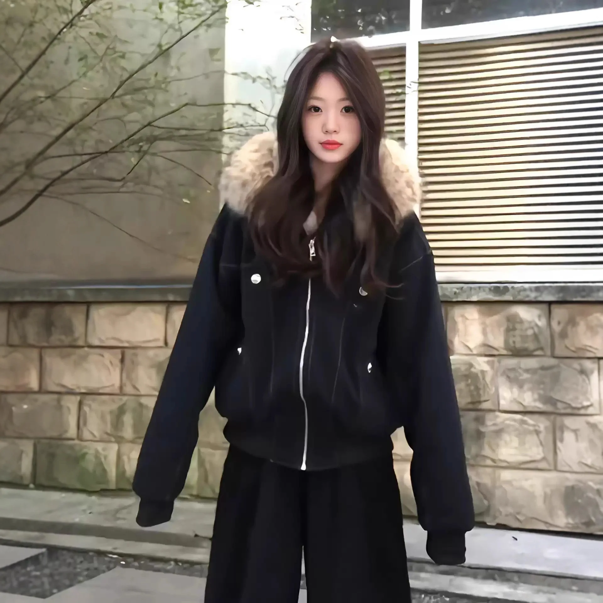 Cotton Jacket for Women in Winter 2025, with Added Velvet and Thickening, Overcomes the Challenge of Being Short and Short,