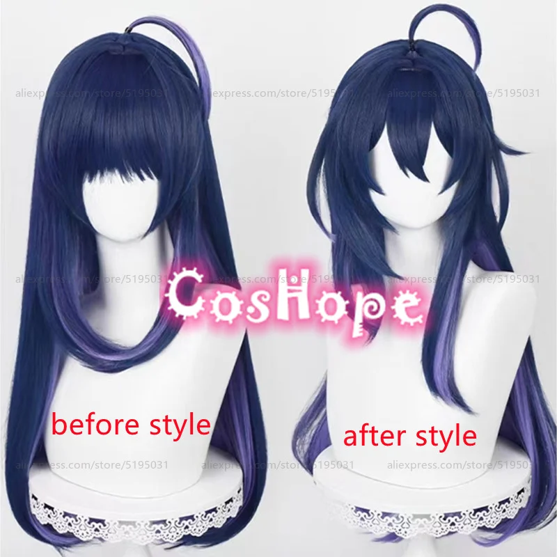 Seele Cosplay Wig 73cm Long Wig Blue Black Purple Wig Cosplay Anime Cosplay Wigs Heat Resistant Synthetic Wigs