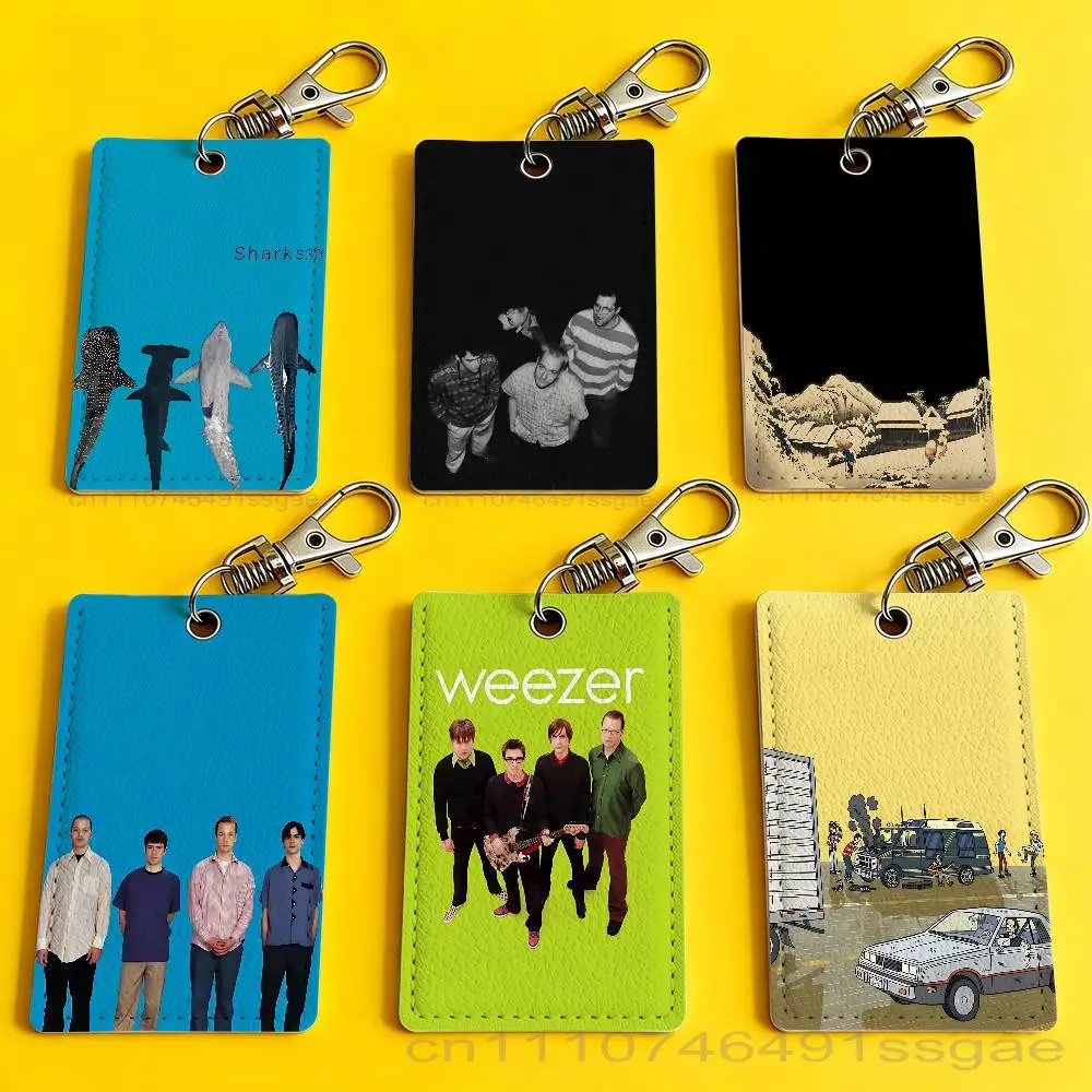 

Cool Band W-Weezer Badge Holder Keychain For Bank Business Work Card Holder Student Card Protective Case Bus Card