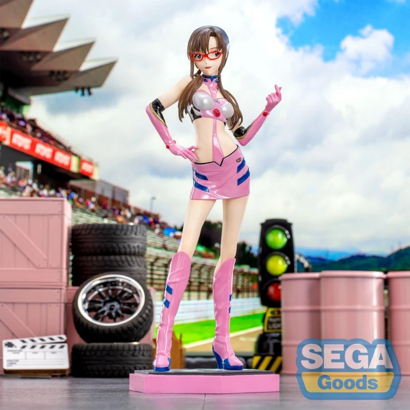 SEGA Luminasta Original 21Cm エヴァンゲリオンレーシング Makinami Mari Illustrious PIT WALK Action Figure Toys For Kids Gift Collectible Model