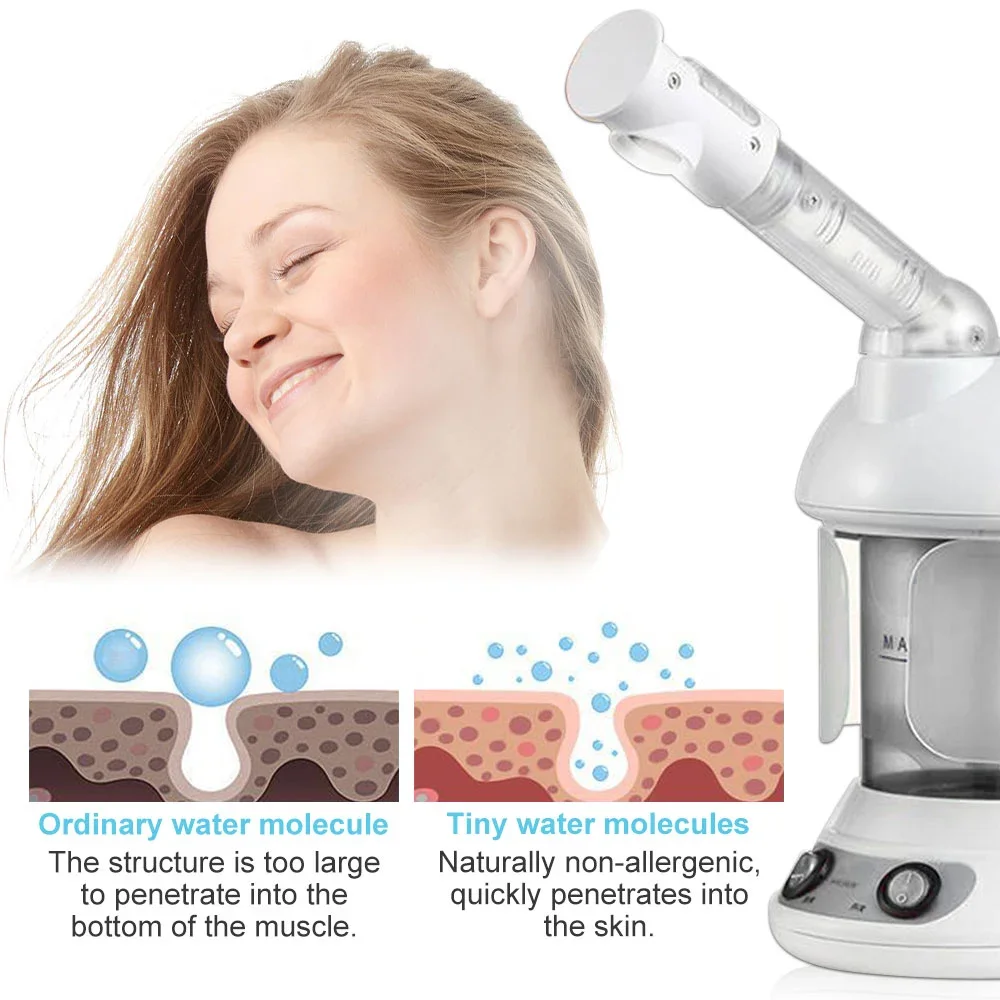 Ozone Vaporizador Facial Steamer Face Skin Care Spa Steam Relax Moisturizer Beauty Aroma Herbal Steaming Make Up Device Vapour