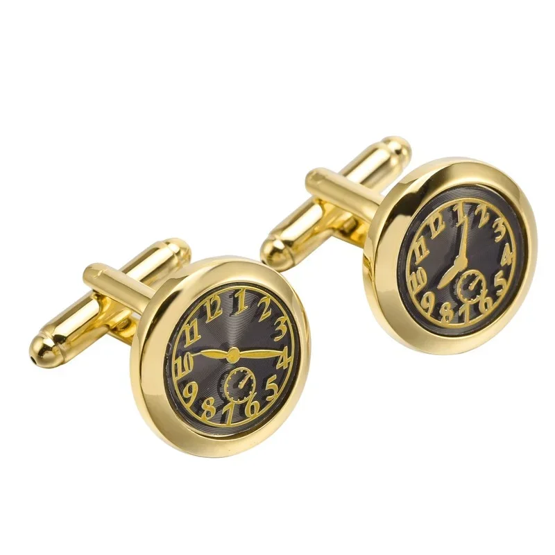 New Luxury Watch Cufflinks for Men Clocks French Business Shirt Accessories Cuff Links Wedding Party Jewelry Gifts