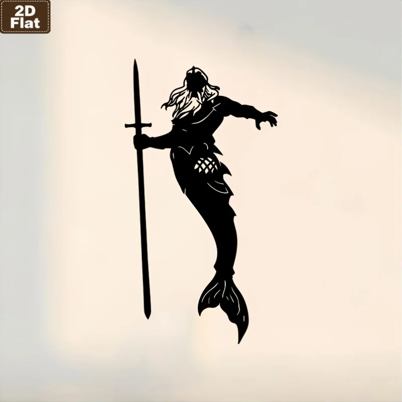 2DPlane - Metal Iron Art Wall Decoration，Siren Silhouette Sword Holder，Gothic Fantasy Style 1pc