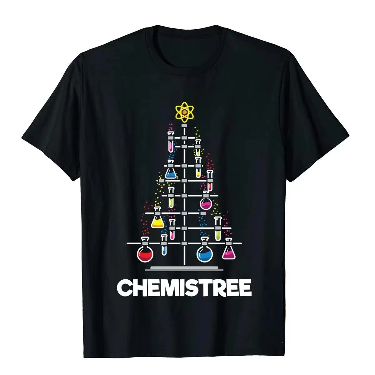 Sudadera con diseño de árbol de Navidad de ciencia, divertida, para hombre y mujer, camisetas únicas para hombre, camisetas divertidas de estilo harajuku, camiseta de gran tamaño