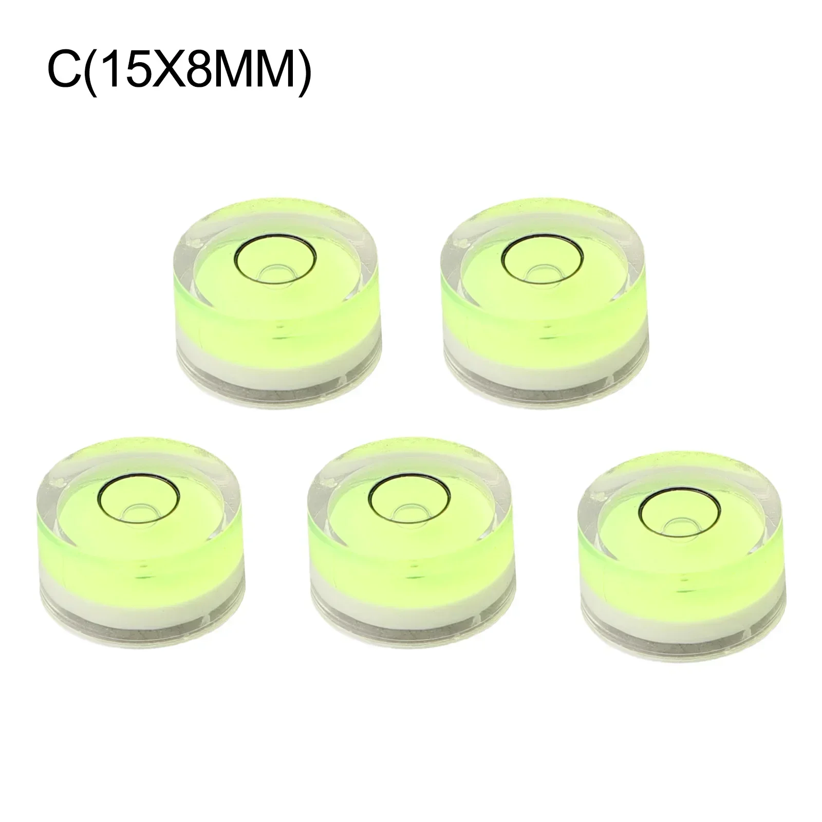 5Pcs Set Mini Bubble Levels Multipurpose Round Level Measurement Instrument 10mm*6mm/12mm*7mm/15mm*8mm/18mm*9mm