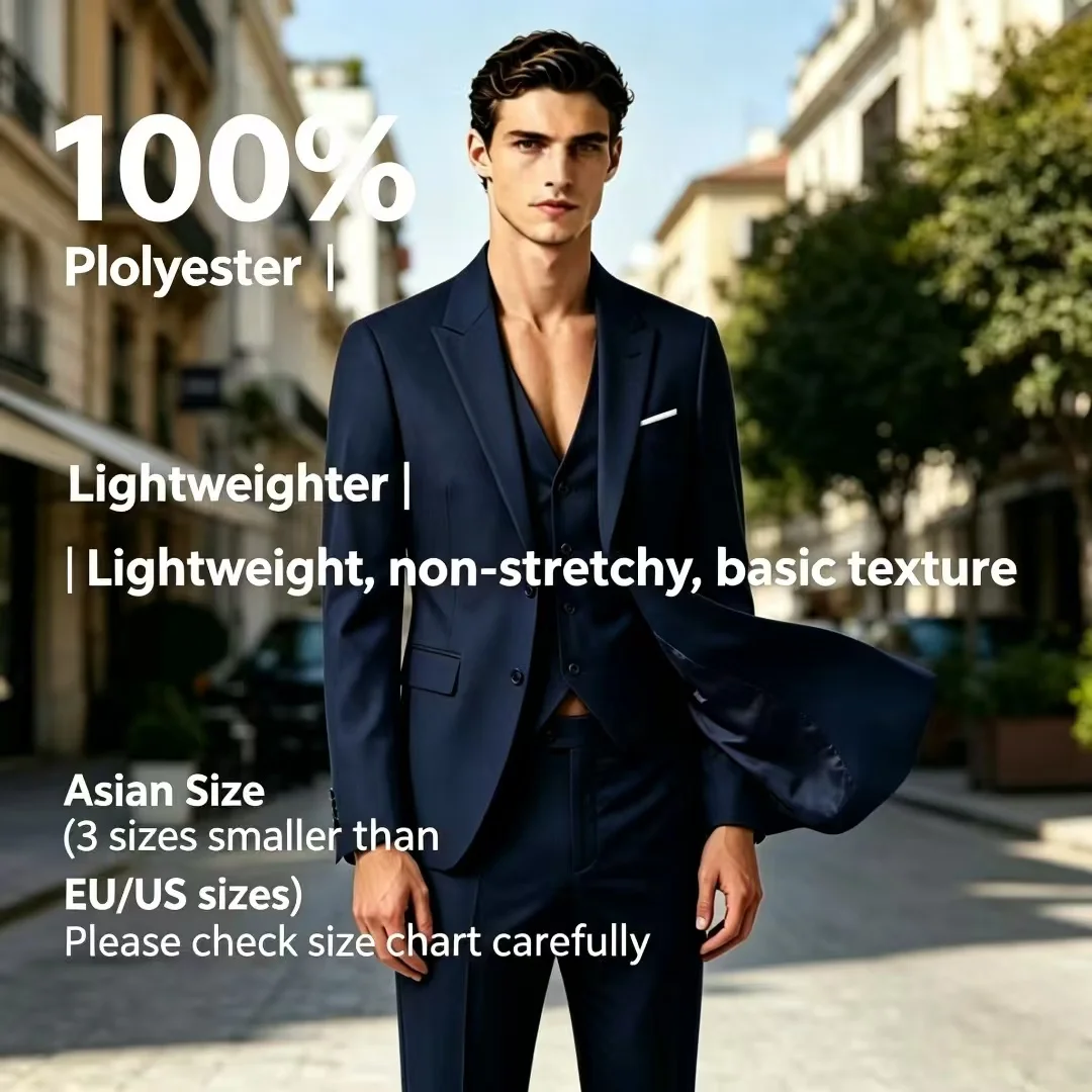 Elegant Men Suits For Wedding 3 Pieces 2 Set Jackets Vest Pants  Blazers Outfit Fashion Classic Full 2024 Formal Costume