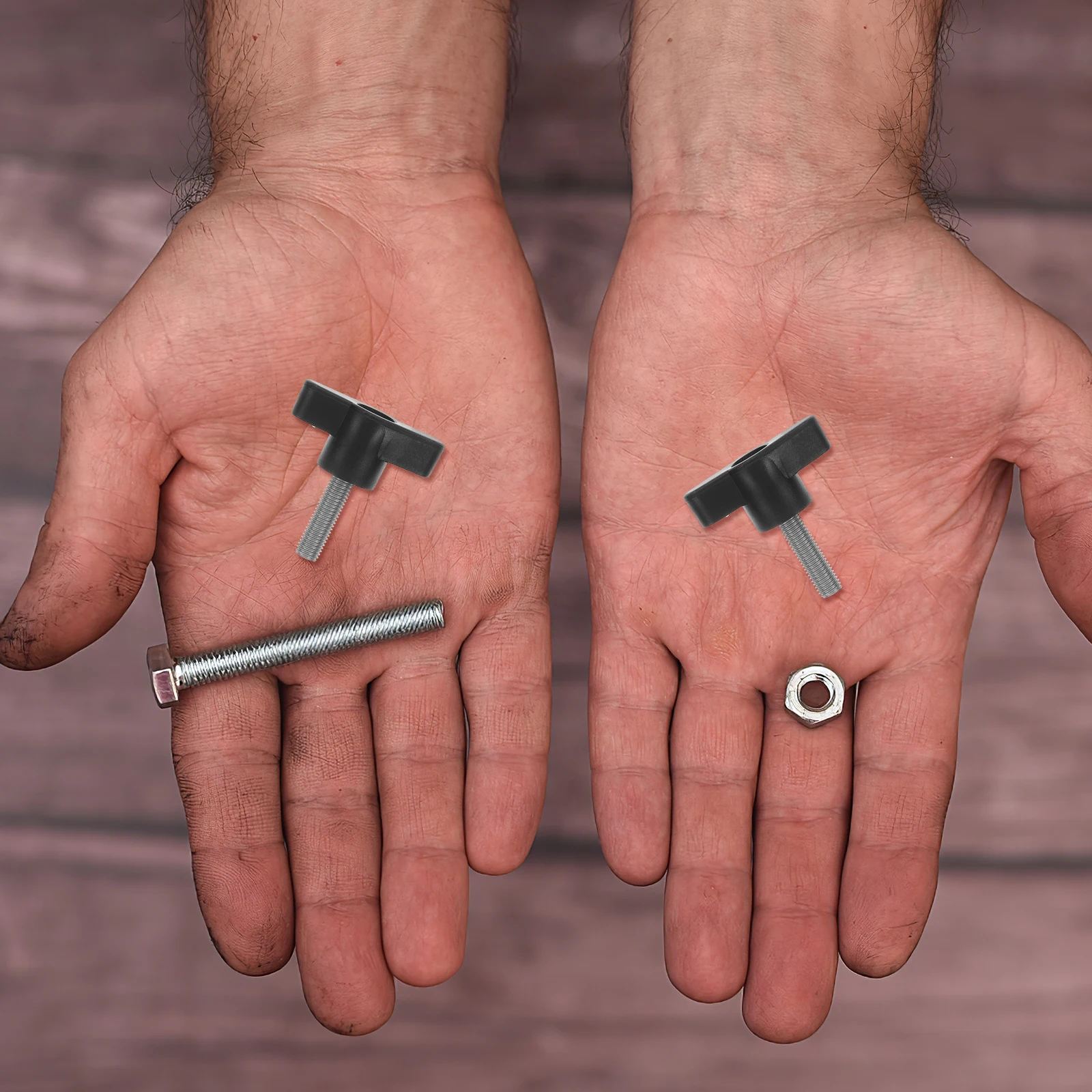 

10pcs Hand Screw Thumb Screws 304 Stainless Steel Z Shaped Handle Knobs M6x20 Plastic Rustproof Mechanical Furniture