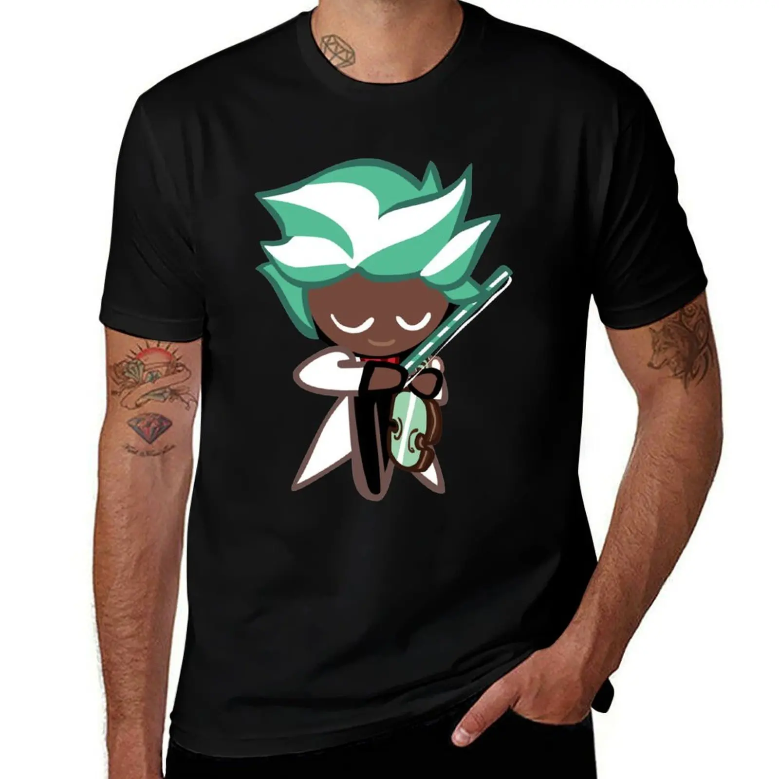 Mint Choco Cookie (Cookie Run) T-Shirt Running Gym Short Sleeve Sports Tee
