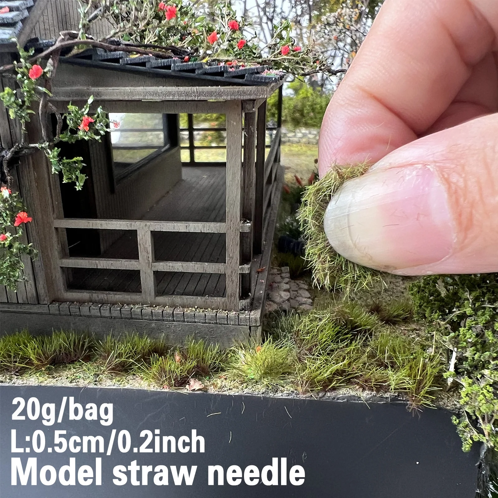 20G Model Straw Needle Height 5MM Grass Tuft Terrain Powder Vegetation Lawn DIY Sand Table/Railway/Military Landscape Materials