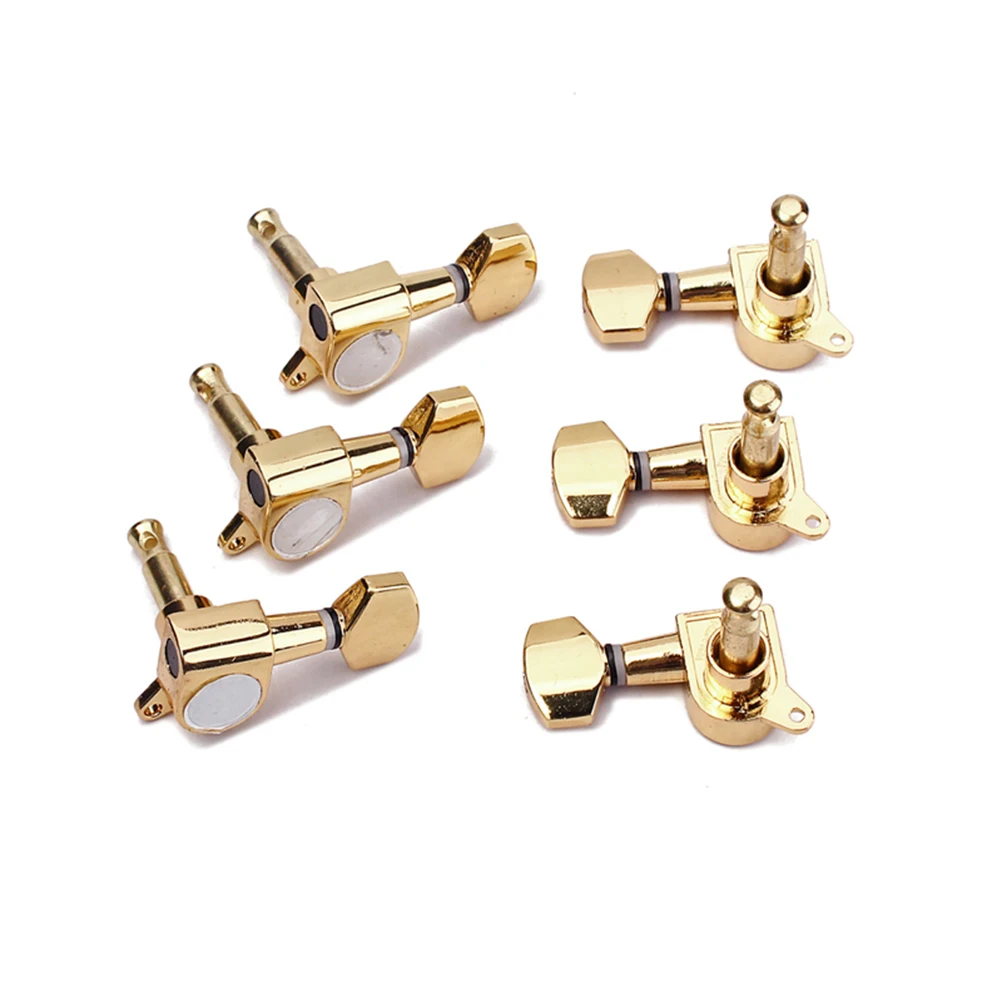 

Gold Pegs Square Style Machine Heads For Electric Acoustic Guitars Metal String Tuners 3.7X2.2X1.5Cm Set Of 6 Screws
