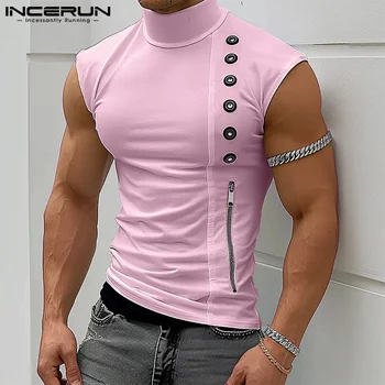 INCERUN Tops 2024 Amerika Stil Mode Für Männer Lustige Gedruckt Westen Casual Streetwear Männlichen Heißer Verkauf Persönlichkeit Tank Tops S-5XL