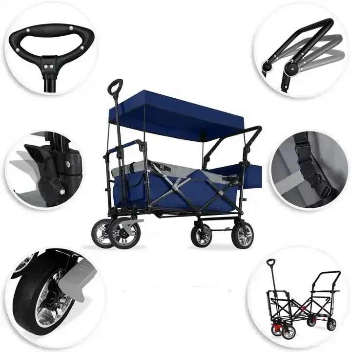 Collapsible  Folding Outdoor Utility Wagon Cart With Seats