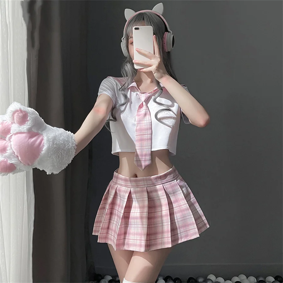 Japanse Sweet Plaid Sexy Schoolmeisje Uniform Sexy Lingerie Student Rollenspel Kostuum Cosplay Sensuele Lingerie Dameskleding