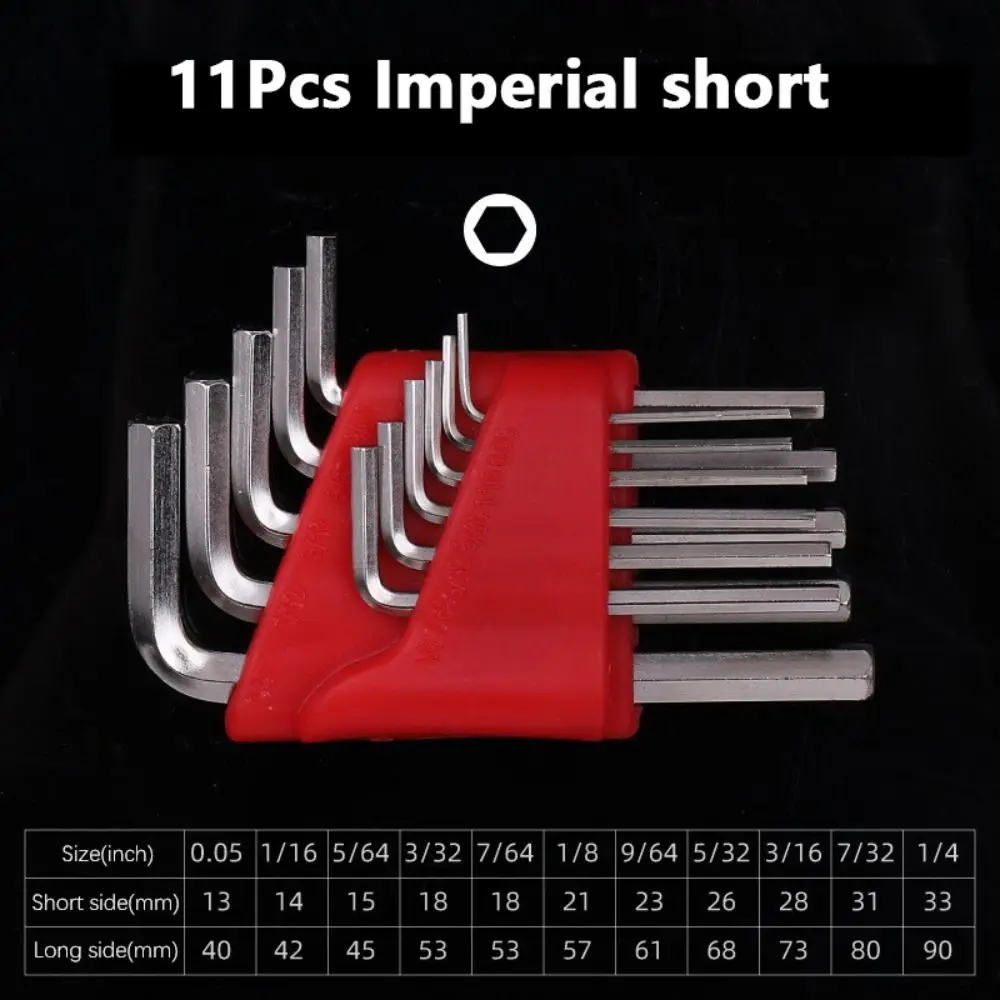 5/8/11 PCS High Quality Short Arm Tool Size Allen Key Metric Wrench Allen Wrench Inch Wrench L Wrench