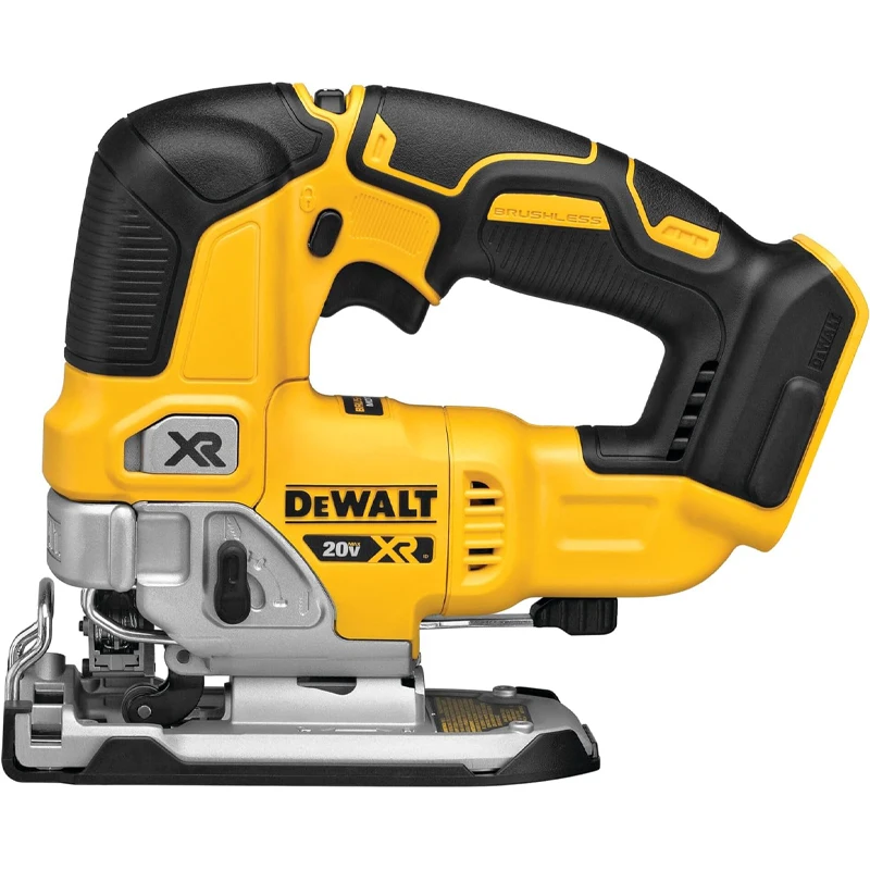 DEWALT gergaji Jig 20V MAX XR, gergaji Jig 3,200 kecepatan pisau, tanpa kabel, Motor tanpa sikat, lampu LED, hanya alat Bare (DCS334B)