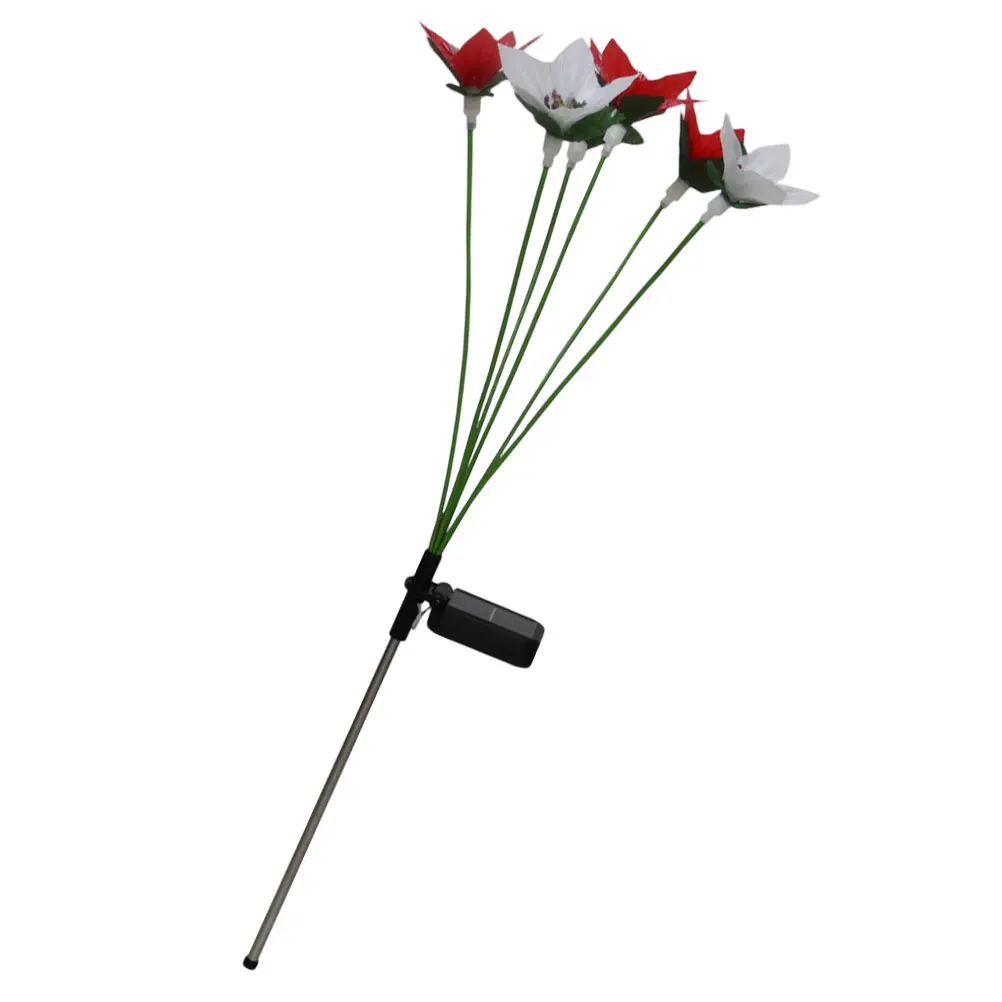 

Solar Garden Outdoor Decor Outside Solar Lights For Yard Outdoor Christmas Flowers Lamps Yard Stake Powered Fiber Optic