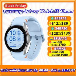 Samsung Galaxy Watch FE 40mm NFC Smartwatch 1.2'' Super AMOLED Screen 247mAh Battery WiFi GPS Watch IP68 For S24 Plus