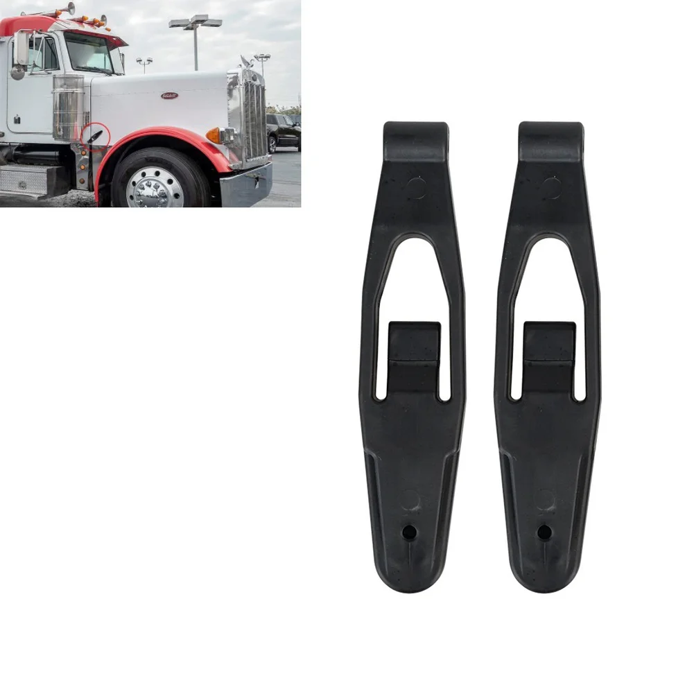 Base de Cierre de Capó Compatible con Kenworth T300 T600 T800 W900 y 357 367 377 378 388 389, Negra, 22.5x5.1x0.5cm