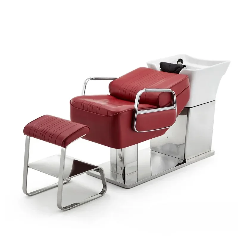 New high-end shampoo bed barber shop hair salon Internet celebrity hair shampoo bed flush bed semi-reclining