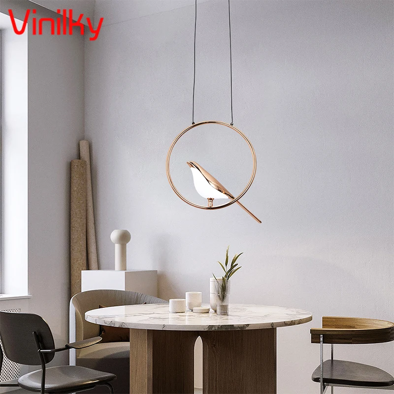 

Nordic Magpie Bird Pendant Lights Creative LED Chandeliers Lamp Indoor Bedside Bedroom Lighting Home Kitchen Simplicity Fixtures