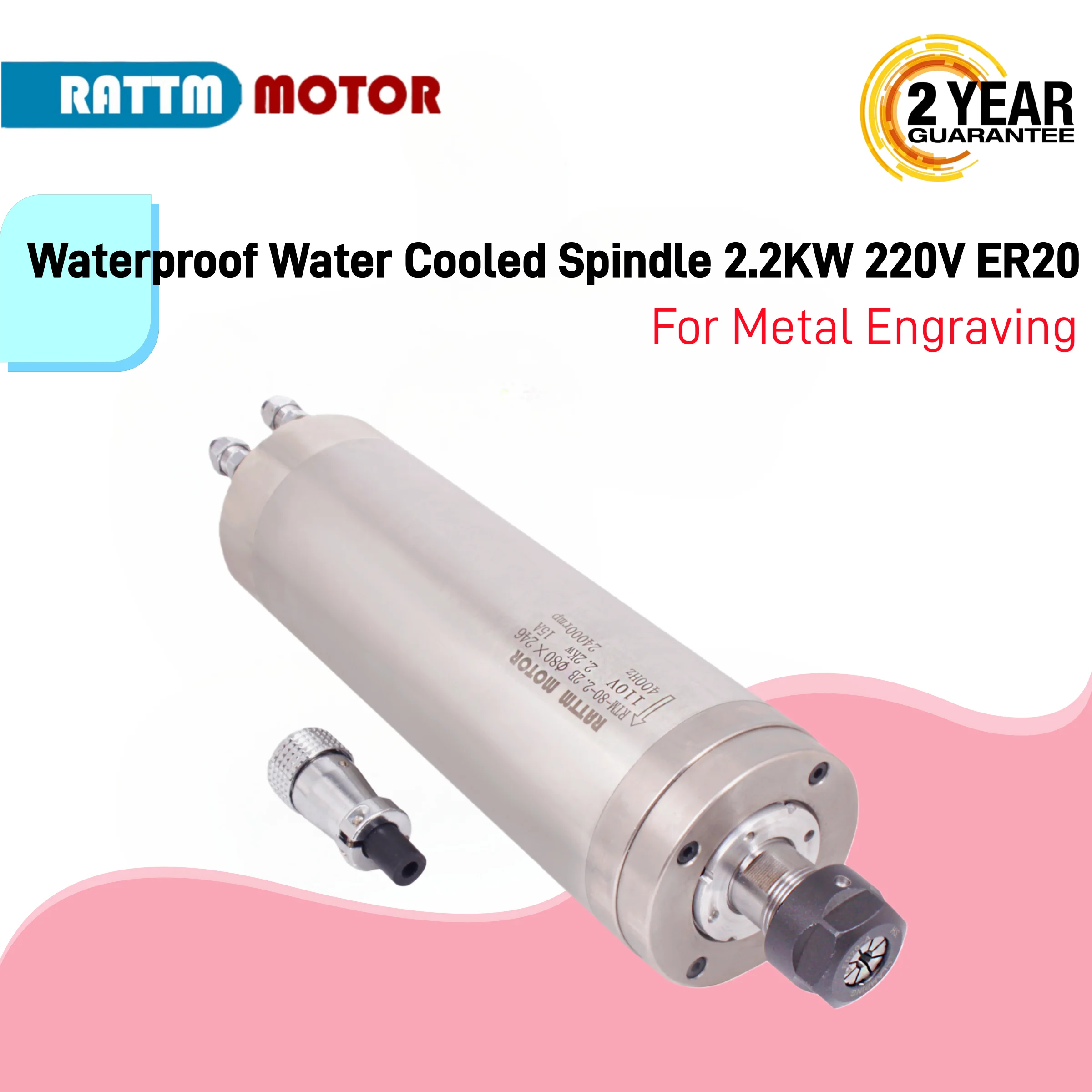 CNC Router Kit Waterproof Water Cooled Spindle Motor 2.2KW 220V ER20 For Metal Engrver & Inverte 220V for CNC Milling Machine