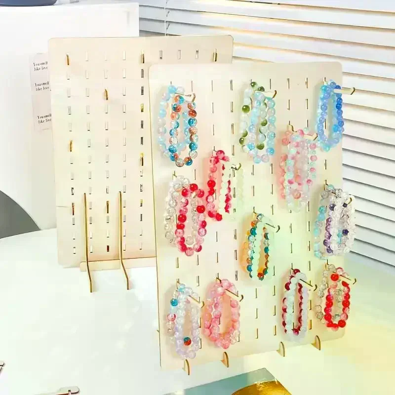 

Креативная деревянная подставка для демонстрации, подставка для хранения ювелирных изделий, элегантная подставка для серег, ожерелий, браслетов, витринная подставка для магазина