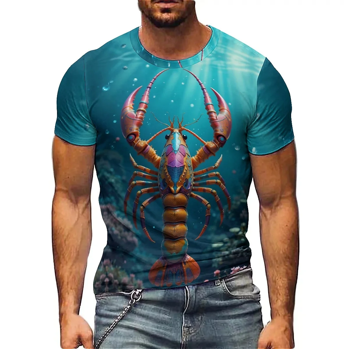 New Personalized Dynamic Print Men's 3D Printed Short-Sleeve T-Shirt - 3D Printed Top