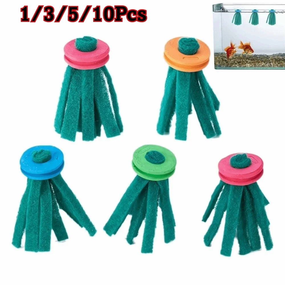 1/3/5/10Pcs New Sponge Fish Spawning Mop Soft Reusable Floating Egg Collector Random Color Floating Spawn Protector Betta Tank