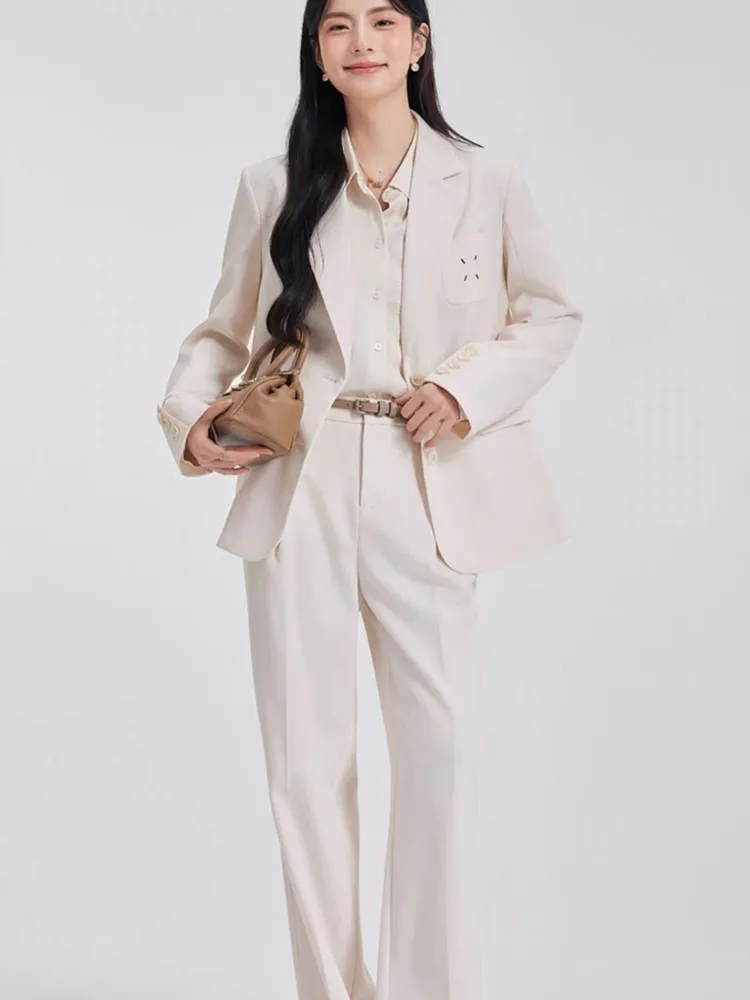 Autumn Fashion Ladies Pantsuit Formal Women Office Business Work Wear Blazer and Trousers 2 Piece Set Female Clothes Outfits New