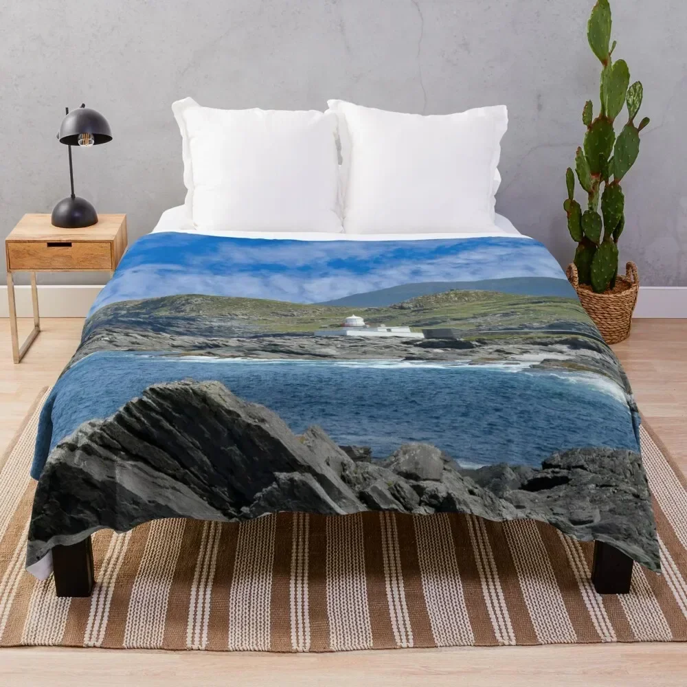 

Valentia Island Lighthouse Throw Blanket Warm Flannel Blanket for Couch Chair Bedroom
