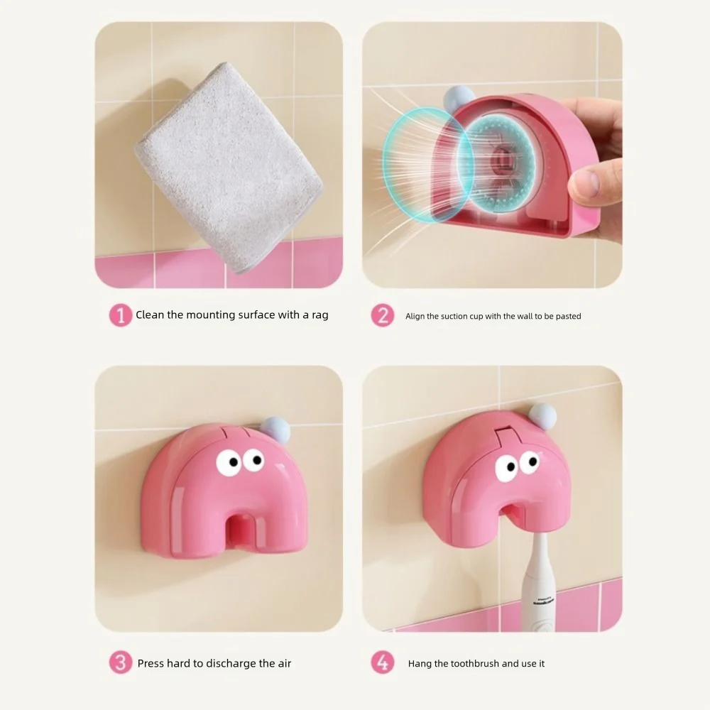 Wall Mounted Toothbrush Holder Self Adhesive Dustproof Toothbrush Organizer Multifunction Bathroom Stand Rack Household Bathroom