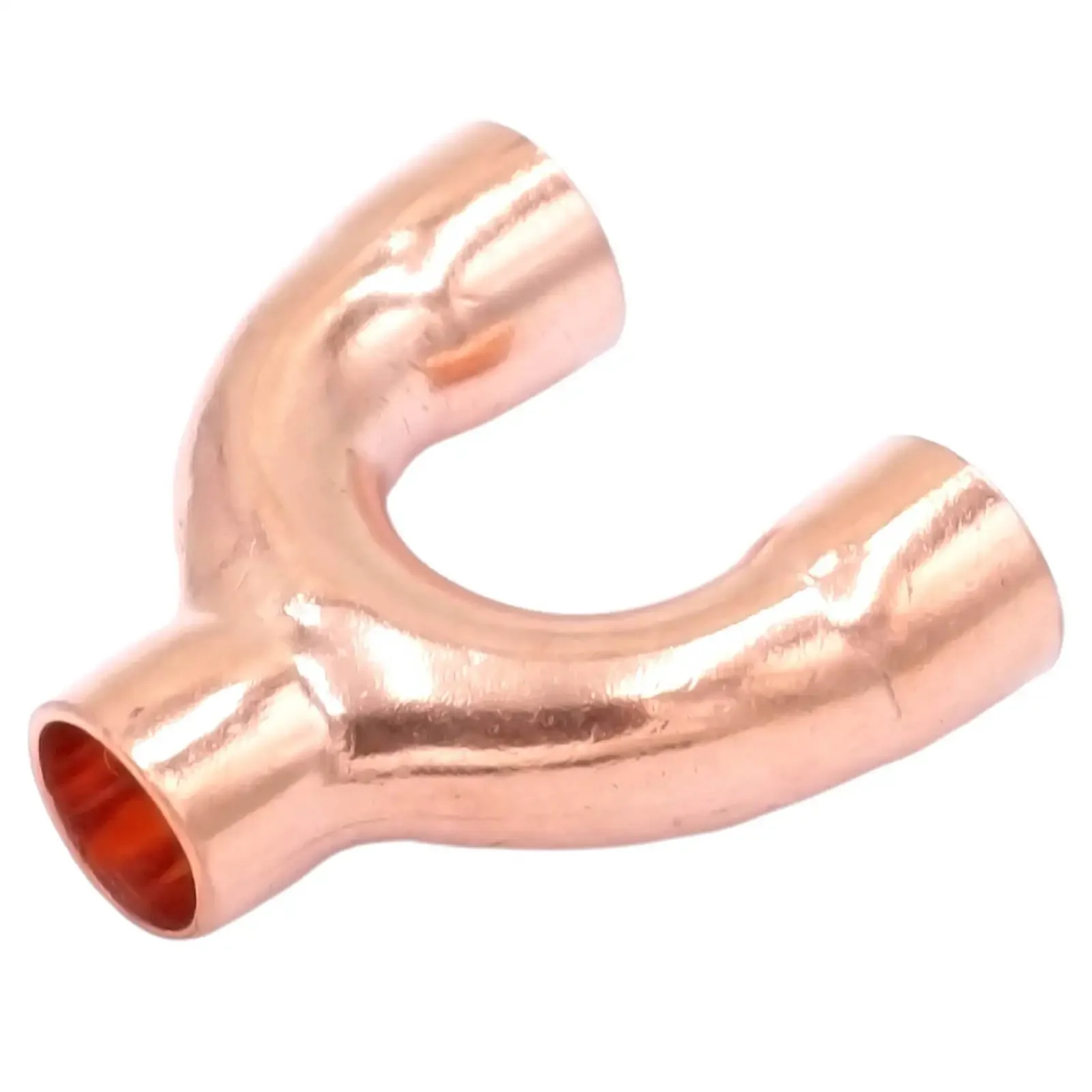 I.D 6.3/8/9.6/12.7/16/19/22/25/28.6/32/35/38/42mm Copper End Feed Equal Y 3 Ways Weld Pipe Adapter Air Conditioner Refrigeration