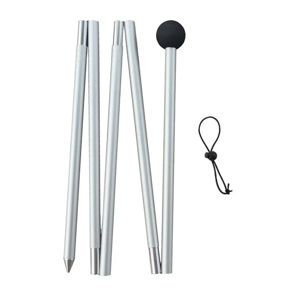 Tent Poles Tent Rods Camping Bracket Awning Support Pole Foldable for Canopy 5 Sections Tarp Pole