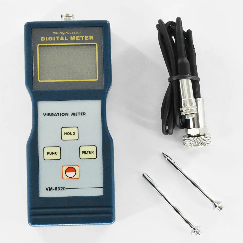 

Vibration Meter Analyzer Vibrometer with Displacement 0.001 to 1.999mm Equivalent Peak Peak