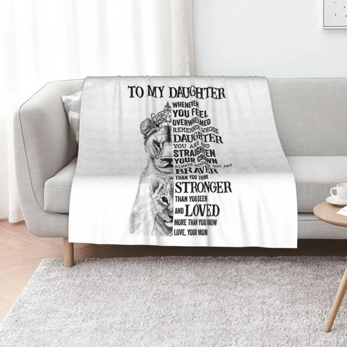 To My Daughter Whenever you Feel Overwhelmed Remember Whose Daughter You Are and Straighten Your Crown Always Throw Blanket
