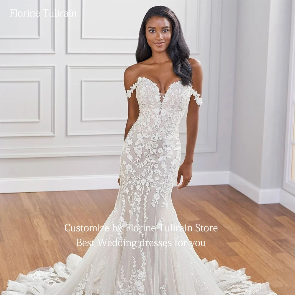 Bespoke Robe De Mariée Sexy Off the Shoulder Backless Elegant A-line Floor-Length Court Train Wedding Dresses for Brides 2023