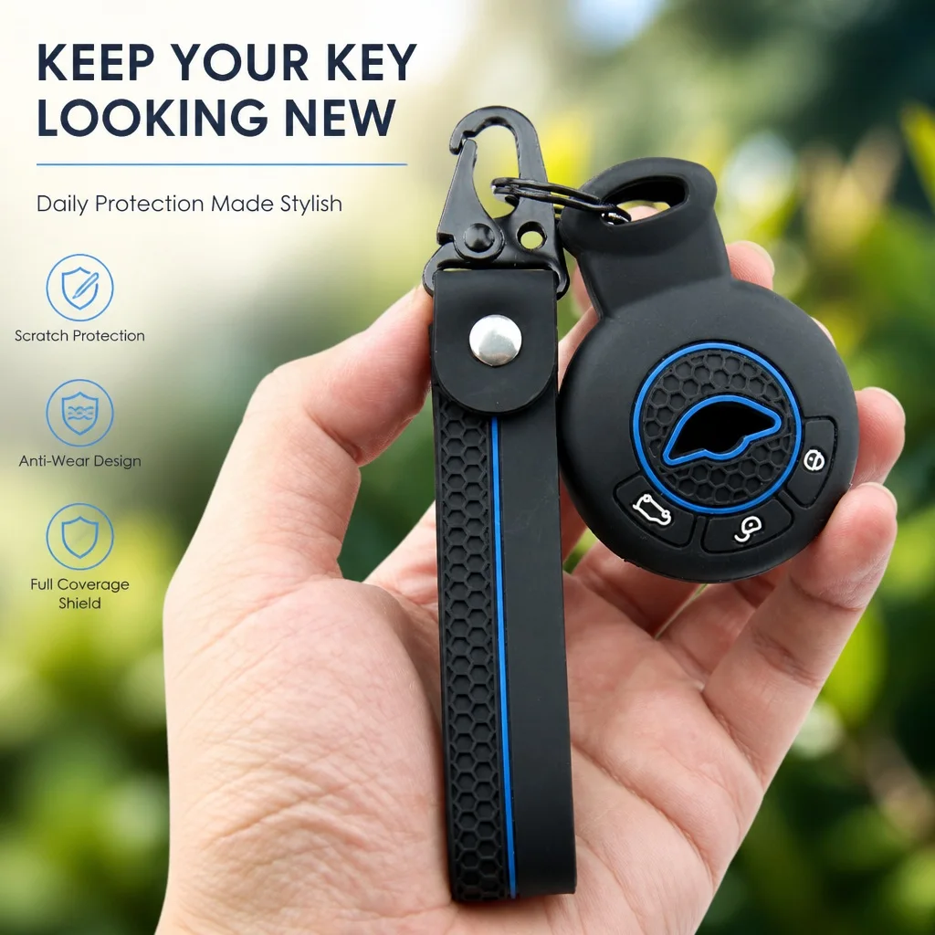 Protective Silicone Key Cover For BMW Mini Cooper Clubman Countryman Paceman Roadster R56 R57 CAS3 with swivel clip
