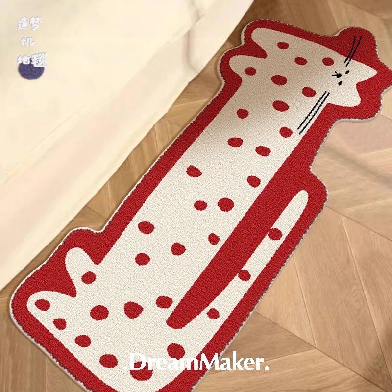 VIKAMA Spotted Puppy Rug Soft Washable Long Bedroom Bedside Rug Children's Room Anisotropic Floor Mats Home Decoration
