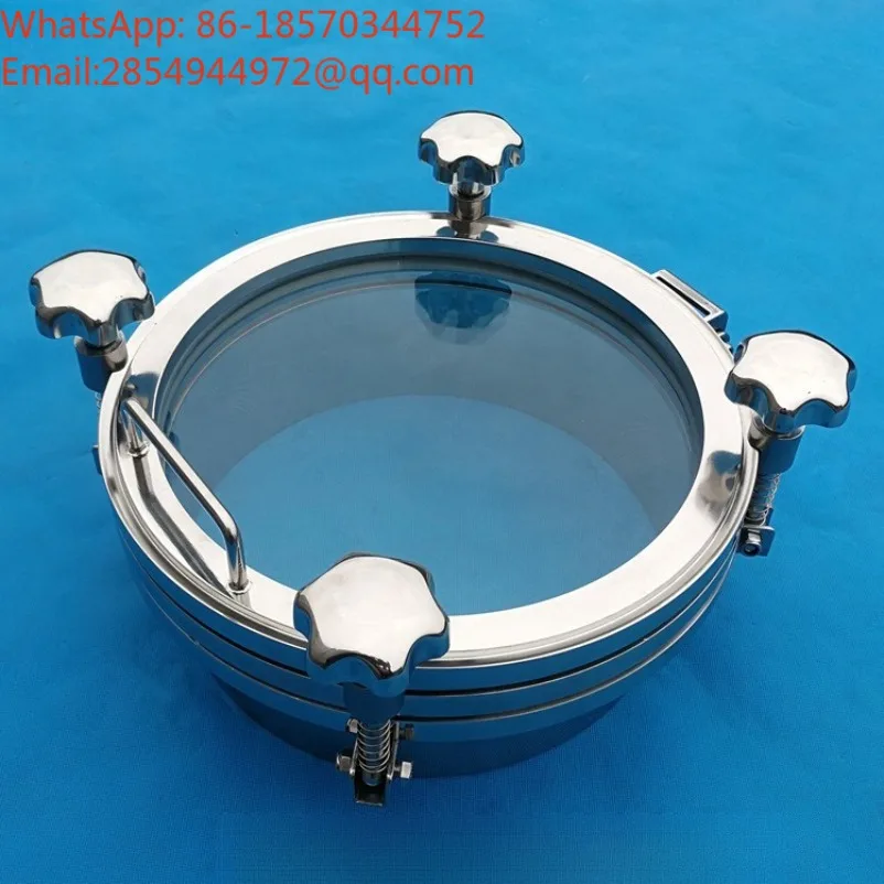 Flanged Large Glass Manhole, Stainless Steel Window Door, Fermenter Pressure Visual Glass Inspection Port Accessories