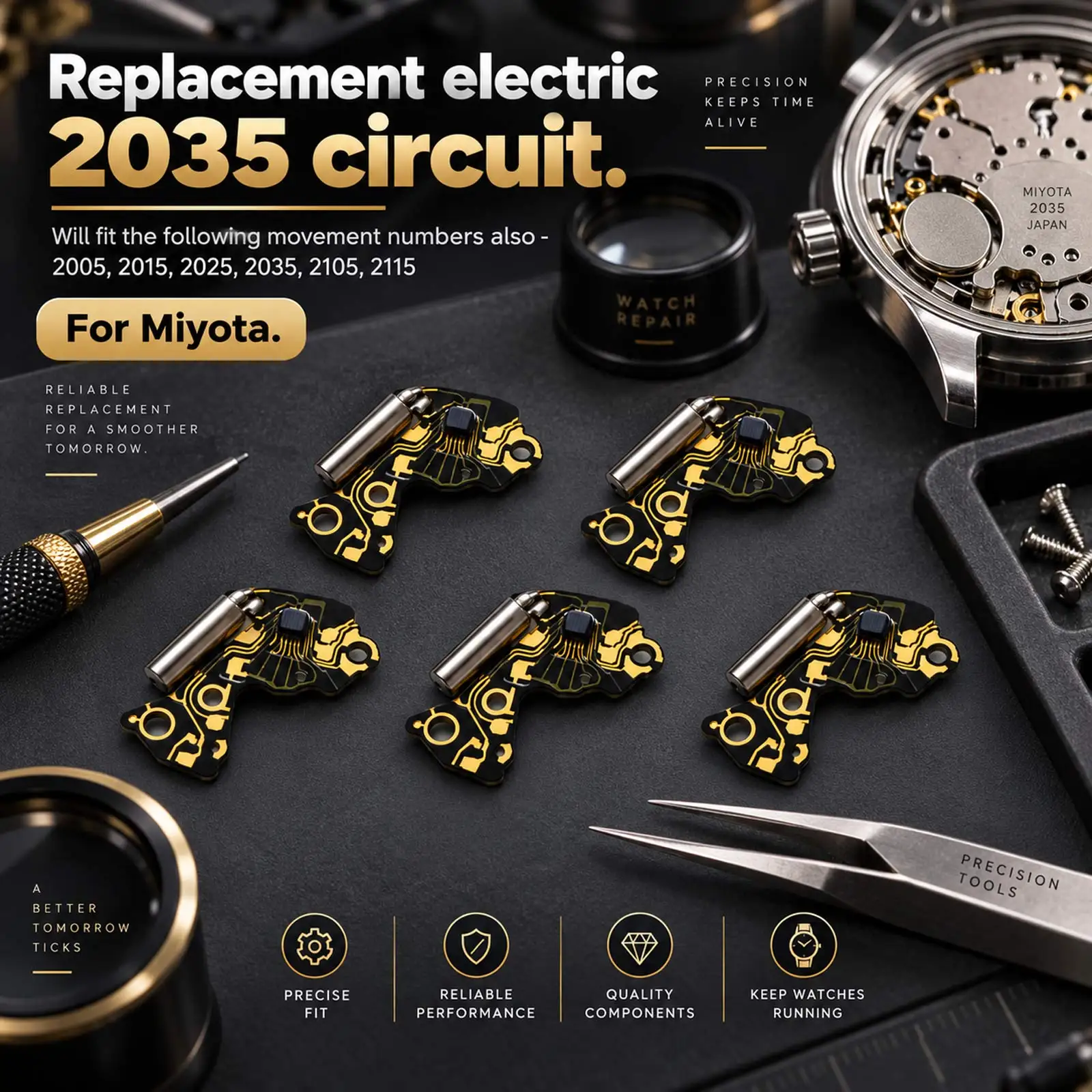 5 sztuk modułu płytki drukowanej zegarka do Miyota 2035 2005 2015 2025 2105 2115, zamienne akcesoria do zegarków — zdjęcie produktu 3