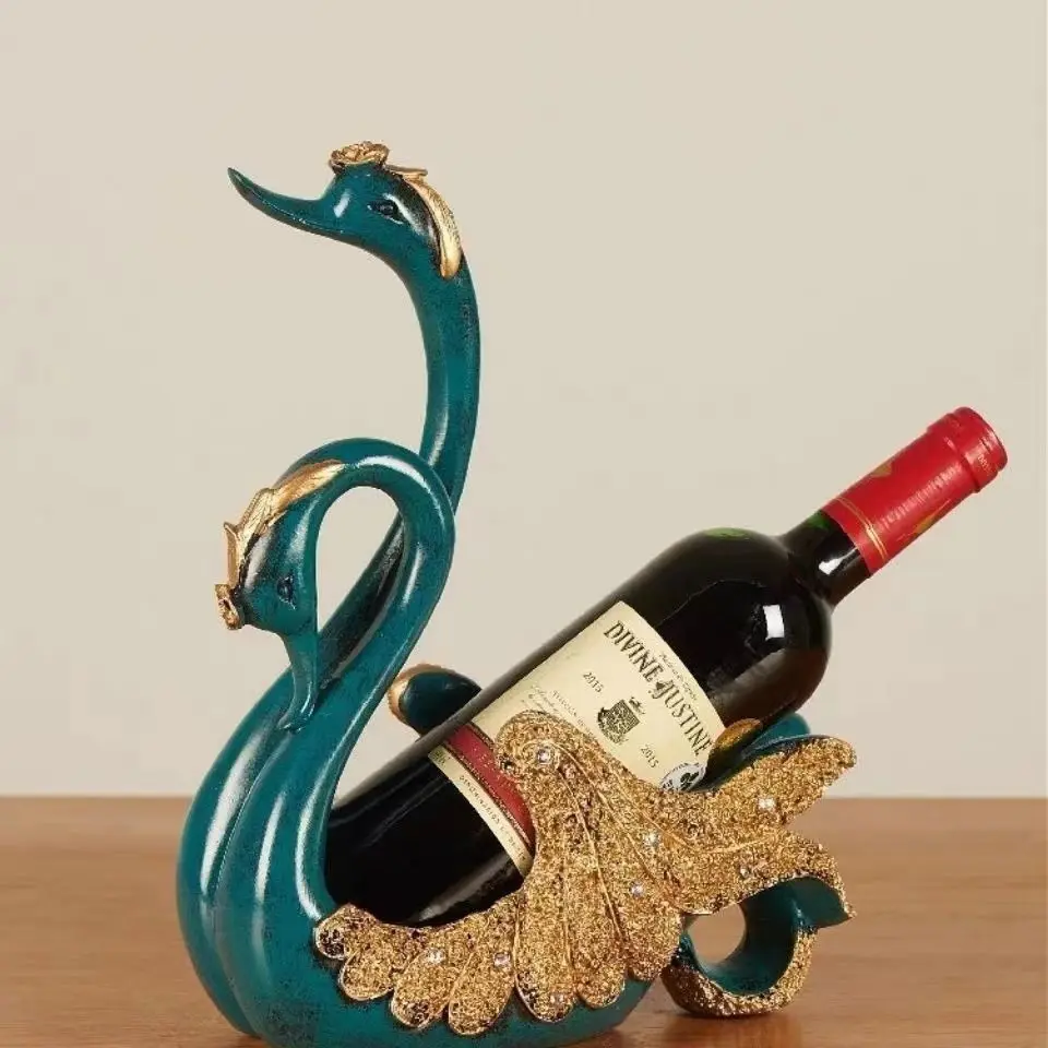 Imagem -05 - Nordic Conch Beleza Swan Red Wine Rack Resina Decoração Home Cabinet Figurines Artesanato Club Bar Titular Obra