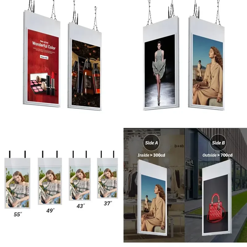 Transform your retail storefront into a dynamic marketing hub with our High Brightness Hanging LCD Window Display. Designed
