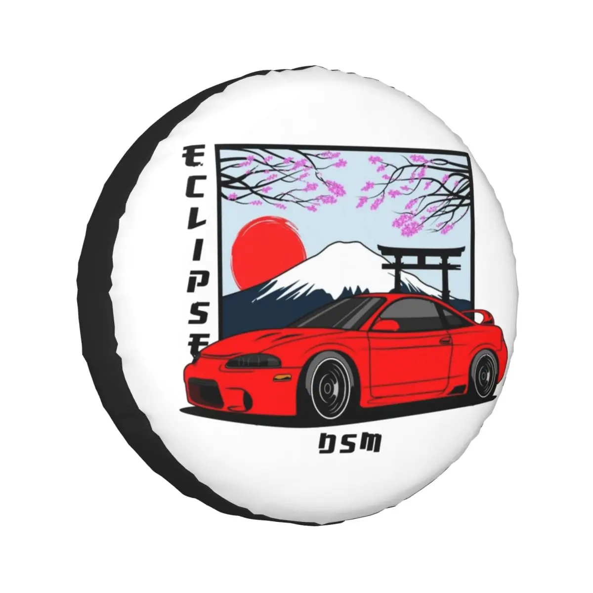 

Custom Eclipse 2G DSM Red Spare Tire Cover for Jeep SUV RV 4WD Vehicle 4x4 Wheel Protector Covers 14" 15" 16" 17" Inch