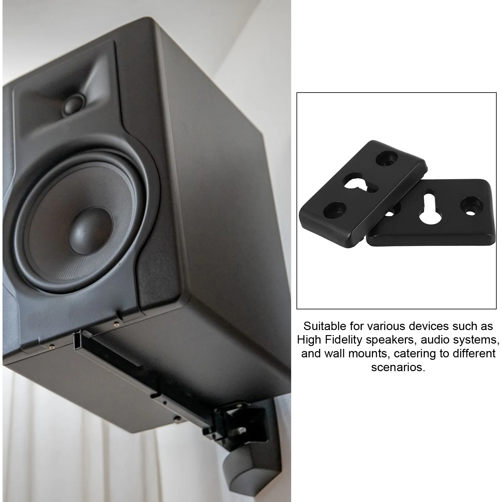

50pcs Speaker Hooks Hangers for Audio Speakers Wall Mount Bracket Holders Durable Plastic Sound System Accessories