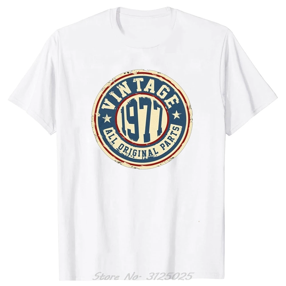 عيد ميلاد خمر أساطير طبعة محدودة 1977 47 سنة تي شيرت القطن الرجال تي شيرت بلوزات مستديرة العنق تيز الصيف عادية التي شيرت #2