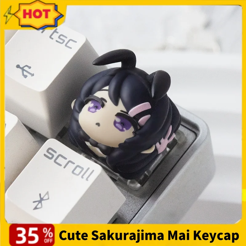 

Cute Sakurajima Mai Theme Keycap Anime Game Cartoon Kawaii Cherry R4 Profile 3D Custom Key Caps For Mechanical Keyboard