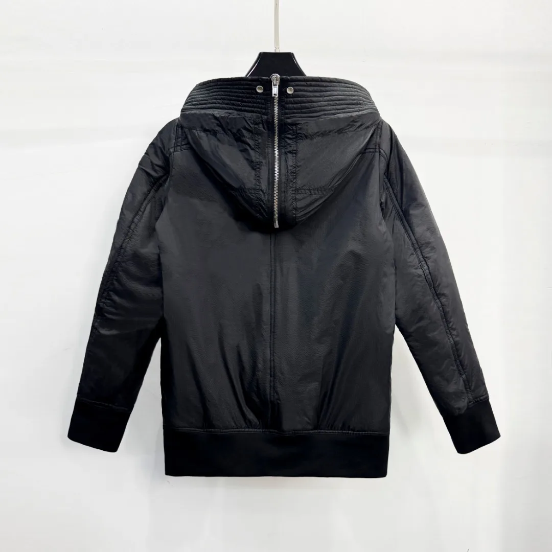 Owen Seak Men's Cotton Jacket Gothic Style Men Clothing Autumn Zipper Nylon Flying Jacket High Street Hip Top Black Coat